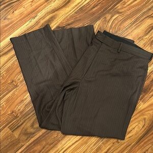 Brown Pinstripe Dress Pants